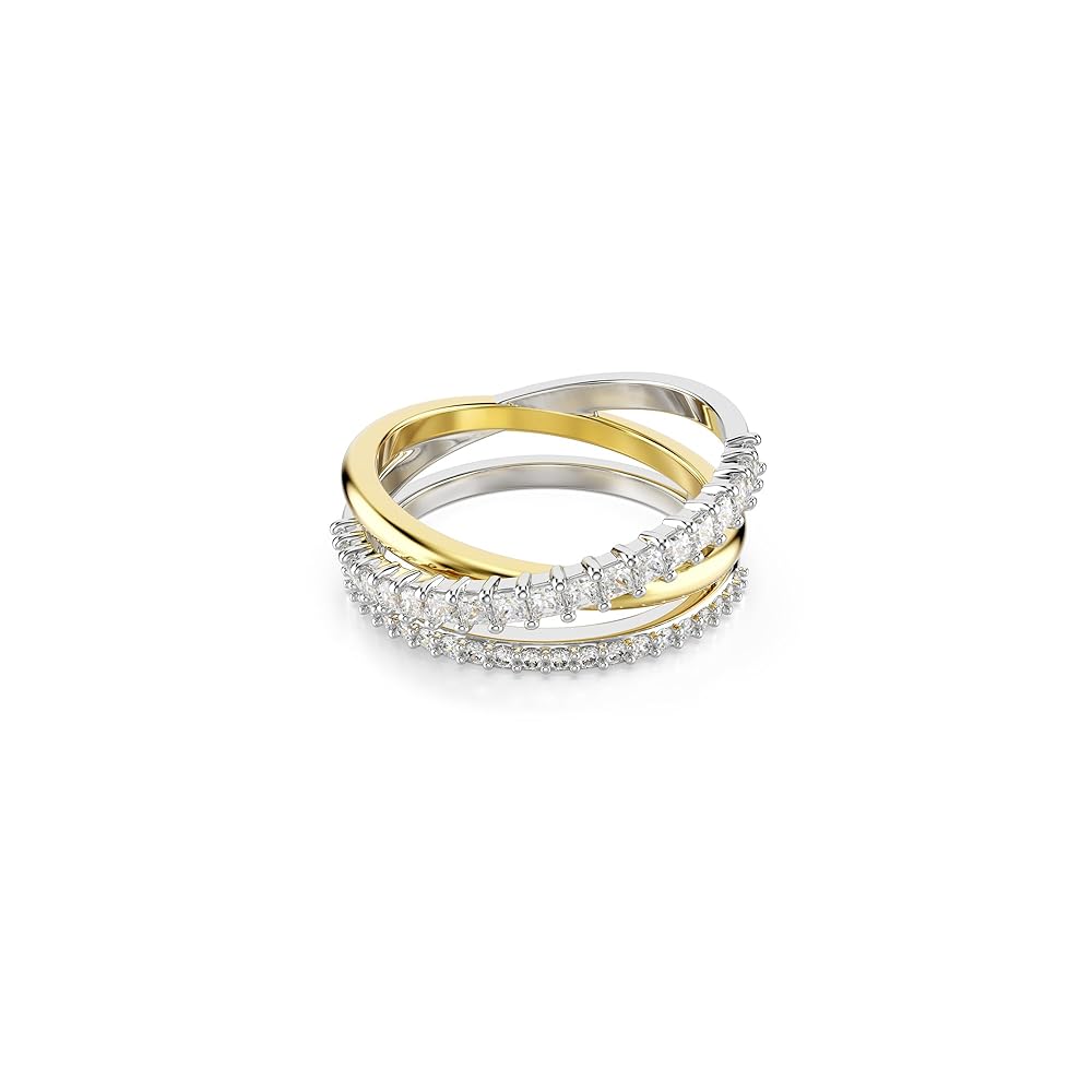 swarovski リング　クロス　58 クリスタル Chroma ring, Cushion cut, Multicolored, Gold-tone plated